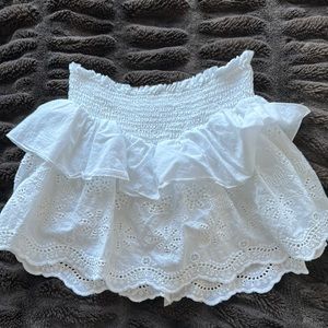 Katie J NYC, girls white ruffel skirt